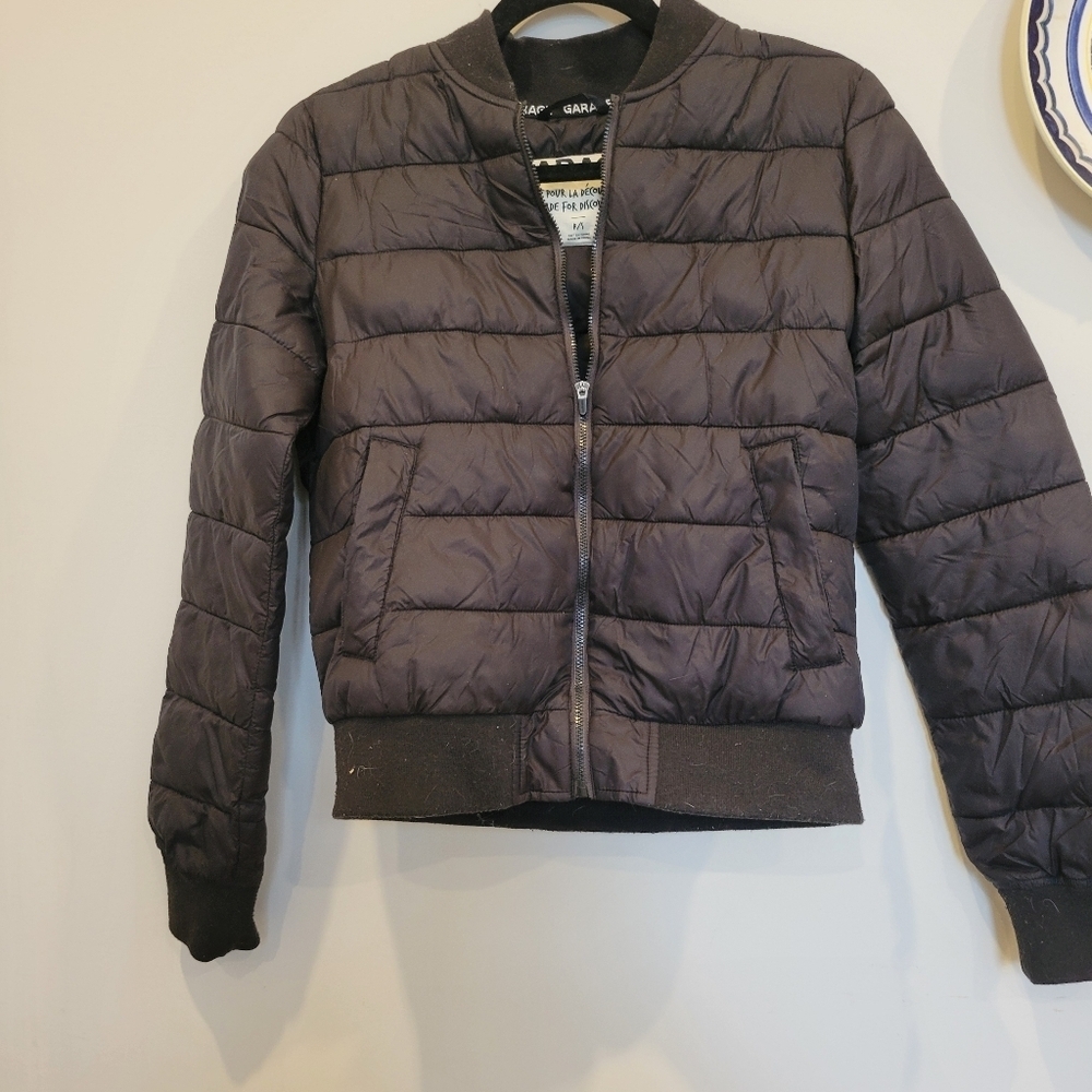 Garage Womans Cropped Puffy Jacket PS Black - Picture 4 of 9